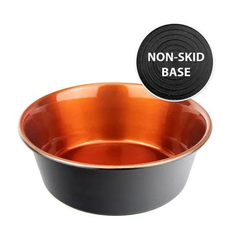 Bainbridge Non-Skid Stainless Steel Bowl Black & Copper