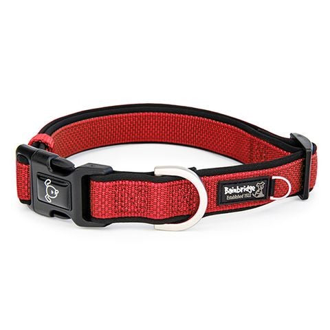 Bainbridge Premium Dog Collar with Neoprene Red