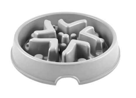 All Fur You Dog Bamboo Slow Feeder Bowl Grey